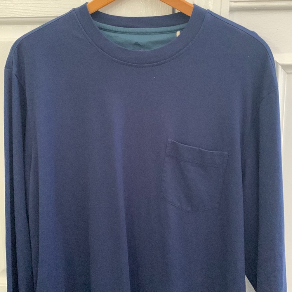 Tommy Bahama Relax Blue Long Sleeved Supima Cotton Tee Shirt Men's Size Large